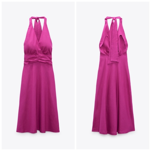 Zara Linen blend halter neck dress - Picture 7 of 8